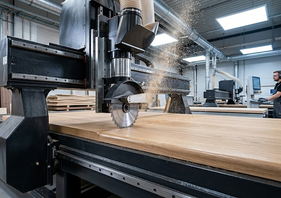 Smooth cutting for industrial wood processing.